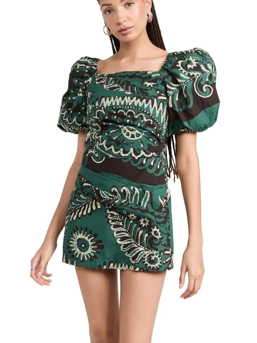 Sea New York Charlough print puff sleeve draped dress NWT size 4